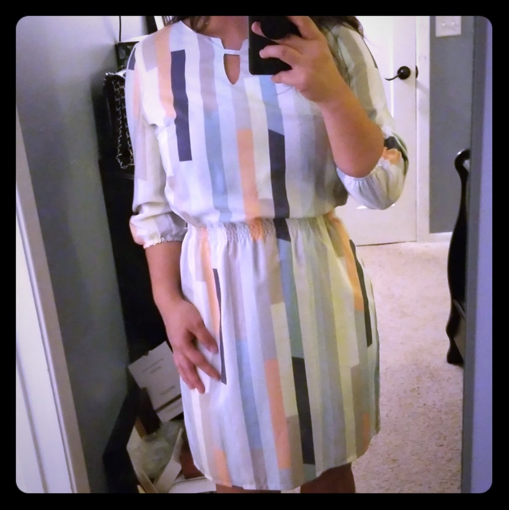 Fun & Colorful Block Mid Length Dress